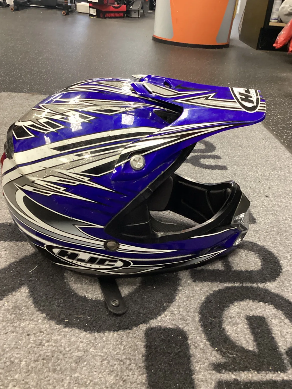 Used HJC ARENA FLYNKOLORS Junior Helmet Royal Blue LG