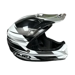 Used HJC SAPIEN FLYIN KOLORS Adult Motocross Helmet White Medium