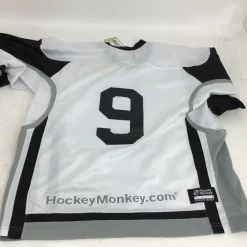 Used HOCKEY MONKEY SR LG PRACTICE JERSEY Hockey Practice Jersey White LG
