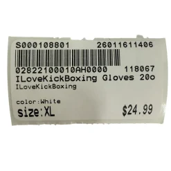 Used ILoveKickBoxing Martial Arts Gloves 20 oz White XL
