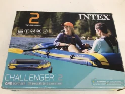 Used Intex NEW CHALLENGER 2 BOAT W PADDLE AND PUMP Pad/Raft Royal Blue