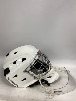 Used Itech GOALIE HELMET Senior Goalie Helmet/Mask White One Size