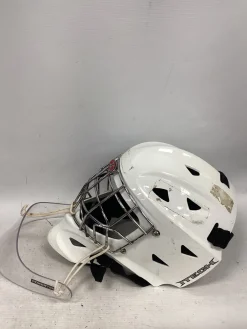 Used Itech GOALIE HELMET Senior Goalie Helmet/Mask White One Size