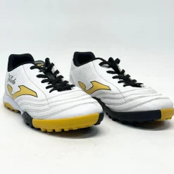 Used Joma Soccer Turf Shoes White/Black/Yellow Senior 5.5