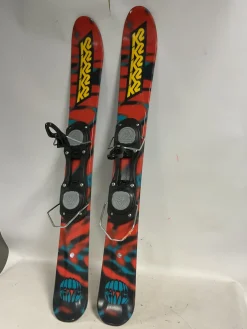 Used K2 FATTY TRICK SKIS Boys DH Ski/Binding Red 89 cm