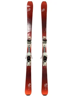 Used K2 LOVE MACHINE 74TI Womens DH Ski/Binding Red 167 cm