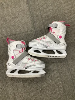 Used Lake Placid ADJ 11-2 Girls Softboot Skate White Adjustable