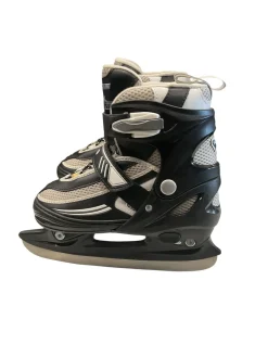 Used Lake Placid SUMMIT ADJ 1-4 Boys Softboot Skate Black And Grey Adjustable