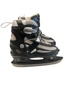 Used Lake Placid SUMMIT ADJ 1-4 Boys Softboot Skate Black And Grey Adjustable
