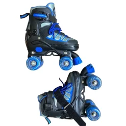 Used MAMMYGOL Junior Roller Quad Skates Royal Blue Adjustable