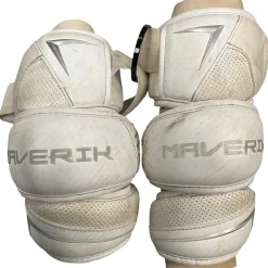 Used Maverik M6 Lacrosse Arm Pads/Guards White MD