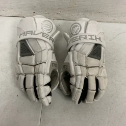 Used Maverik M5 Lacrosse Gloves Junior White 12"
