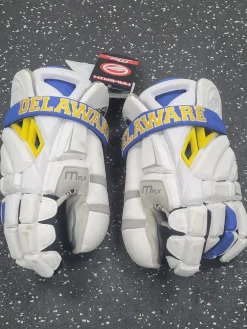 Used Maverik MAX DELAWARE GOALIE GLOVES LAX Goalie Gloves M White 13"