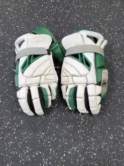 Used Maverik MAX Lacrosse Gloves Mens Green And White 13"