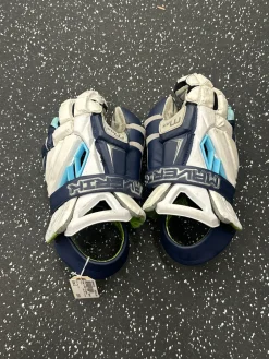 Used Maverik MAX VILLANOVA LAX Goalie Gloves M Navy Blue LG