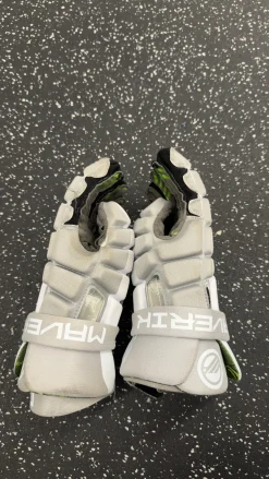 Used Maverik MX Lacrosse Gloves Mens Grey LG
