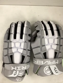 Used Maverik MX Lacrosse Gloves Mens Grey 13