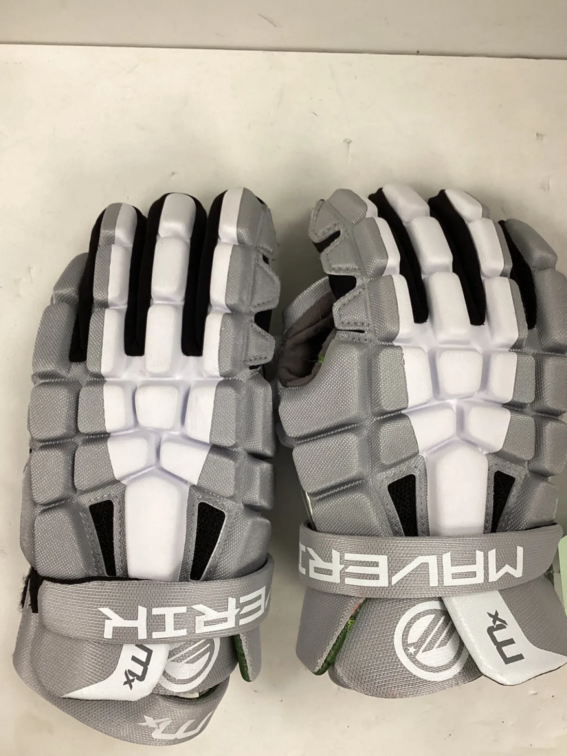 Used Maverik MX Lacrosse Gloves Mens Grey 13"