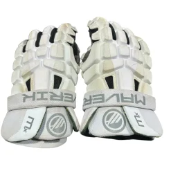 Used Maverik MX Lacrosse Gloves Mens White 13"