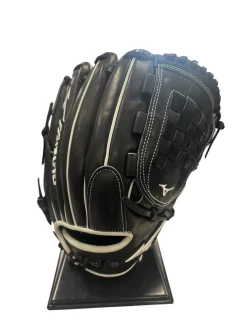 Used Mizuno 12IN PRO SELECT FASTPITCH RH Throw Fastpitch Gloves Black 12"
