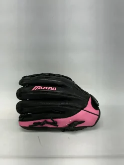 Used Mizuno MVP GMVP1256 RH Throw Fastpitch Gloves Black And Pink 11 1/2