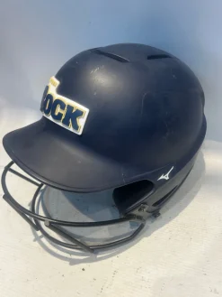 Used Mizuno NAVY BLUE Batting Helmet w/Mask Navy Blue XS