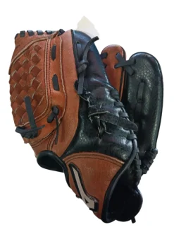 Used Mizuno POWER CLOSE BB/SB Glove RH Throw Brown 10"