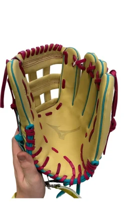 Used Mizuno PRO SELECT RH Throw Fastpitch Gloves Tan 12"