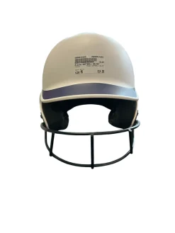 Used Mizuno SOFTBALL HELMET Batting Helmet w/Mask White MD