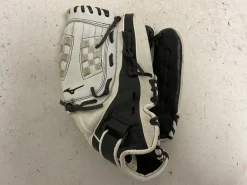 Used Mizuno Supreme GSP 1251F2WH RH Throw Fastpitch Gloves Black And White 12 1/2