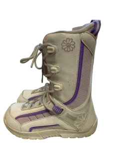 Used Morrow SLICK Girls Snowboard Boots White Junior 03