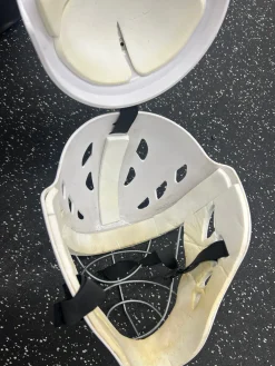 Used Mylec WHITE St Hcky Goalie Helmet Adt White One Size