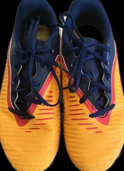 Used Nike Soccer Indoor Shoes Navy Blue And Yellow Junior 02