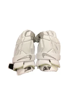 Used Nike VAPOR ELITE Lacrosse Gloves Mens White LG