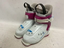 Used Nordica LITTLE BELLE 1 Girls DH Ski Boot Pink And White 185 MP - Y12