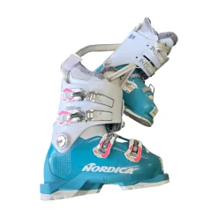 Used Nordica SPEED MACHINE 4 SKI BOOTS Girls DH Ski Boot White 225 MP - J04.5 - W5.5