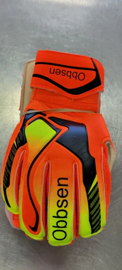 Used OBBSEN SIZE 8 Soccer Goalie Gloves Orange 8