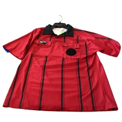 Used Official Sports REF SOCCER SHIRT Soccer Top Adt Red LG