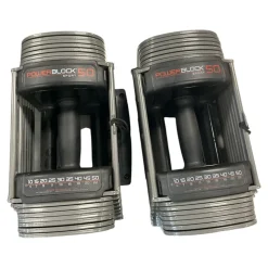 Used PowerBlock SPORTBLOCK Adj Dumbbells Grey 5-50 LB