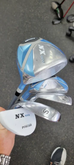 Used Precise NX 460 DRIVER HYB 8/9 SW PUTTER Womens Package Set RH Royal Blue 5 Piece