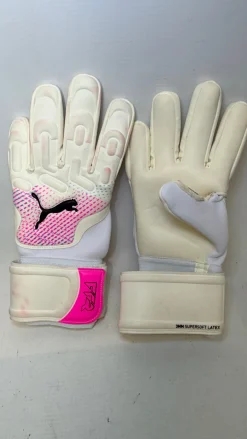 Used Puma FUTURE Soccer Goalie Gloves White 8