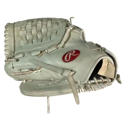 Used Rawlings GOLD GLOVE ELITE LH Throw Fastpitch Gloves White 12 1/2"