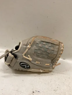 Used Rawlings HFP105GW RH Throw Fastpitch Gloves Grey 10 1/2"