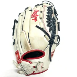Used Rawlings LIBERTY ADVANCED RH Throw Fastpitch Gloves White 12 1/2