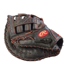 Used Rawlings R9 SERIES LH Throw Fastpitch Gloves Black 12"
