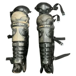 Used Rawlings SHIN GUARDS Catchers Leg Guards Black Youth