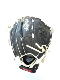 Used Rawlings SHUT OUT SERIES RH Throw Fastpitch Gloves Black 12"