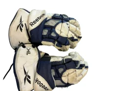 Used Reebok 7K GLOVES Lacrosse Gloves Mens Navy Blue 12"