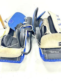 Used Reebok PREMIER SENIOR 2 Goalie Leg Pads Senior Navy Blue 34"