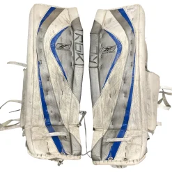 Used Reebok PREMIER SERIES II Goalie Leg Pads Senior White 38"